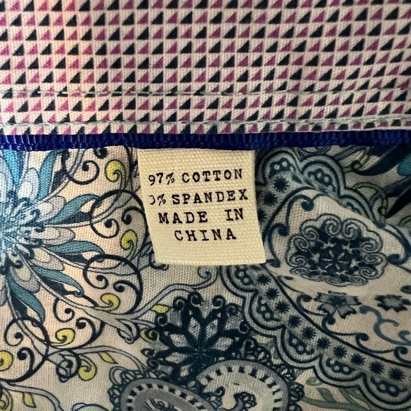 Con.Struct Short Sleeve Button Down Shirt Mens XXL Stretch Blue/Green plaid - Picture 6 of 8